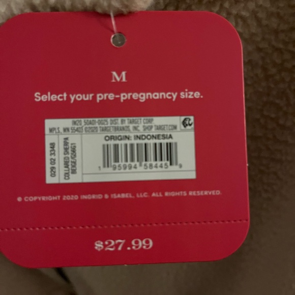 Isabel Maternity NWT Sherpa style pull over size medium - Picture 3 of 3